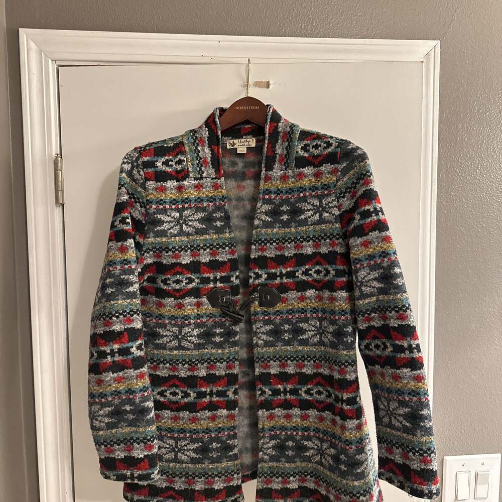 Unity World Wear Women's Multicolor Aztec Tribal Cardigan Sweater Jacket